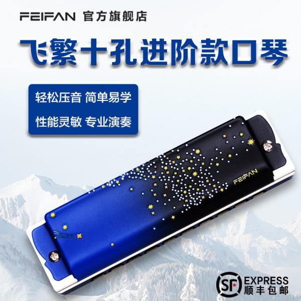 飞繁十孔布鲁斯口琴仰望系列10孔夹片蓝调口琴YW-V10,乐器/吉他/钢琴/配件,口琴,淘宝优惠券,粉丝福利购,淘宝优惠卷