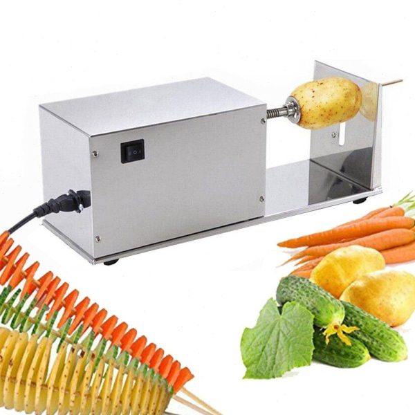 电动薯塔机商用全不锈钢机电动薯塔机手动拉伸龙卷风旋转土豆机