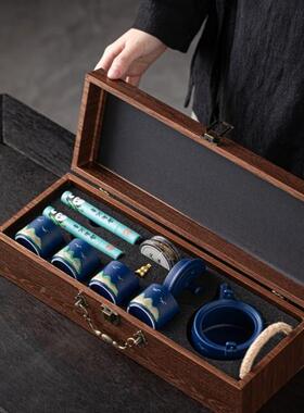 功夫茶具绘19492彩茶具装套送礼朋友亲戚礼品陶盒装瓷茶壶茶器套