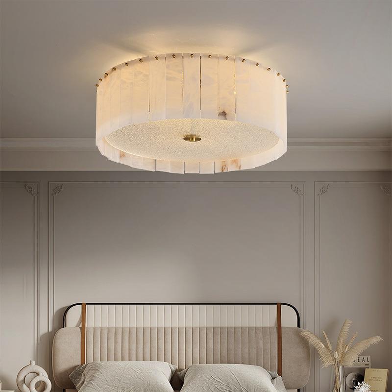 全铜石吸顶灯中式约现代卧室书421新房圆形简云轻奢中国风阳台过