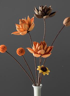 花花束风干蓬装饰莲摆然件禅意莲QWT藕干荷花插花天真花家居客厅