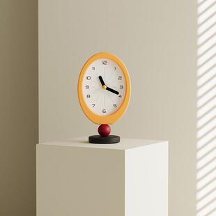 奶网油风红厅玄关桌面摆件小时钟摆台式表静客音TB1-1创意高颜值
