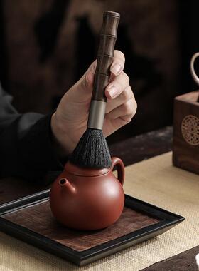 胡NM251015桃木六君子收纳桶套装茶用道茶品大全茶剪茶养壶刀笔家