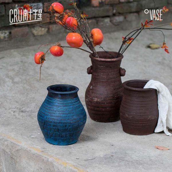粗陶陶罐做旧仿古土陶花盆陶瓷花瓶侘寂风摆件客厅插干花复古田园,家居饰品,花瓶,淘宝优惠券,粉丝福利购,淘宝优惠卷