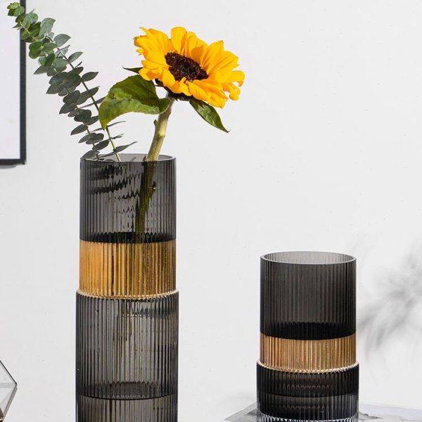 北欧轻奢描金边网红透明直筒玻璃花瓶摆件客厅插花水培富贵竹百合,鲜花速递/花卉仿真/绿植园艺,花瓶,淘宝优惠券,粉丝福利购,淘宝优惠卷