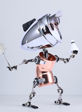 工业风金属高级手工机器人夜w灯桌面氛围摆件运动羽毛球男友礼品