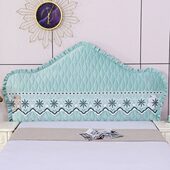 床头套罩欧式 弧形半圆木床头罩全包靠背软包套定制新款 大方简单