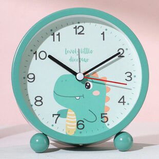 闹钟静音桌面学生用卧室床头钟表儿童卡通夜灯台钟女生可爱小闹表
