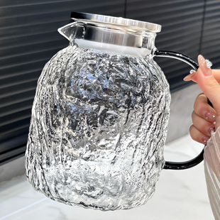 水波纹玻璃冷水壶耐高温家用耐热凉水壶大容量凉白开水杯茶壶套装