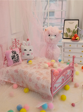 1:12娃娃屋微缩模型摆件u迷你家具客厅卧室柜子木制喷漆白色抽屉