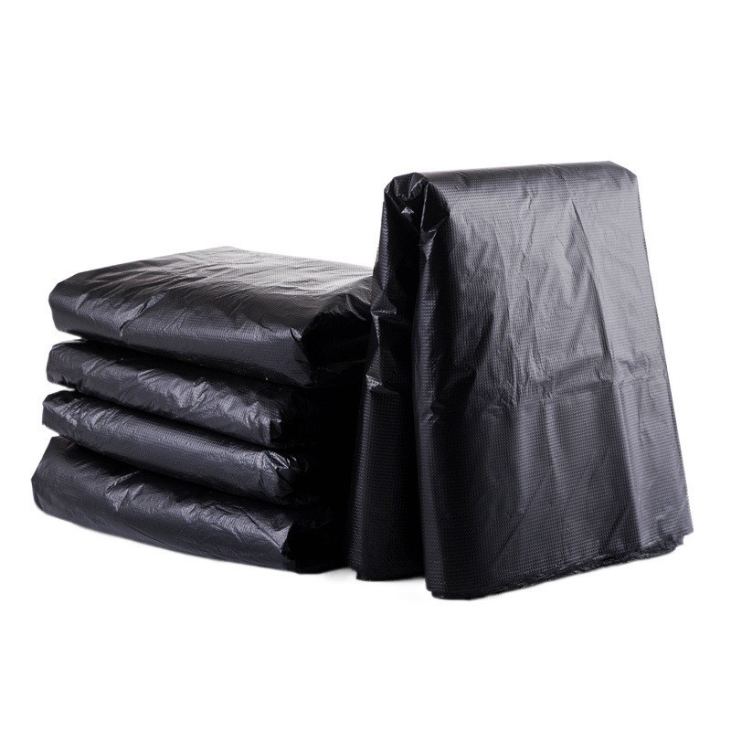 加厚大垃圾袋宾馆酒店物业环卫黑色大号/大码平口塑料垃圾袋常规