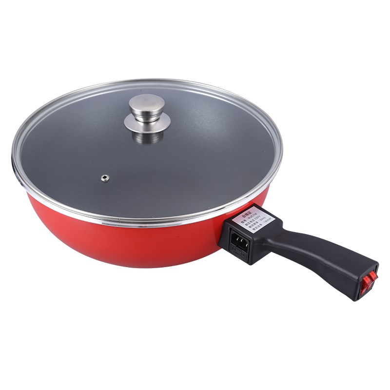 家用电炒锅多功能电炒菜炒锅宿舍插电电炒锅一体式电锅电用不粘锅