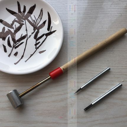 定制版美术刻瓷工具n一套 内含刻瓷工具刻瓷盘毛笔调色盘等8件
