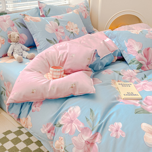 双面纯棉被套单件1米8x2米2x2米4不跑被6x7被罩一米五100全棉1米5