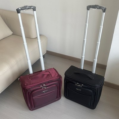 出口增高手提布箱14寸登机廉航拉杆箱黑色超L轻2.3KG小尺寸行李箱