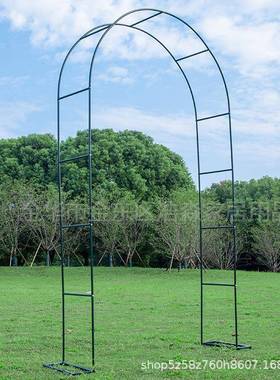 墨绿色葡架铁艺月季WE15门架爬藤架花攀爬植物花卉萄拱支架杆底座