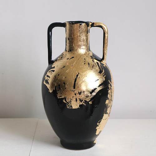 ZTH新中式高端轻奢手金箔花工瓶摆样板房民宿金件玄箔花器酒店关