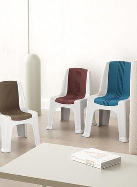 成客人厅塑料奢凳子特厚家42680用靠背凳椅子儿童茶几轻沙发防滑