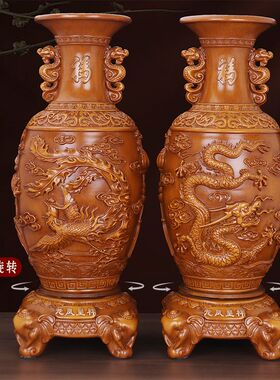 龙凤花瓶摆件新中式客厅电视柜两边酒柜玄关装饰公司开业乔迁礼品