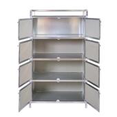 加厚POJ锈钢不碗柜阳台柜厨房房储物柜碗柜铝合金柜餐厨收纳边柜