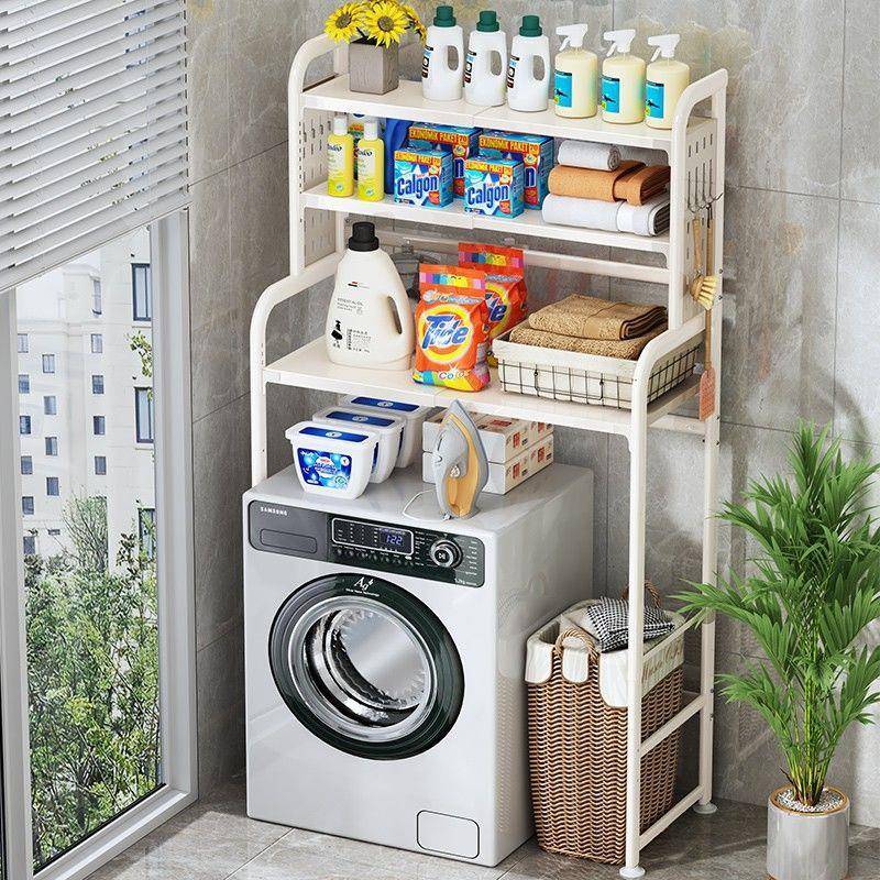 厕所卫生间储物架可调长衣机落地阳台纳架通zwj5186收度用洗衣机