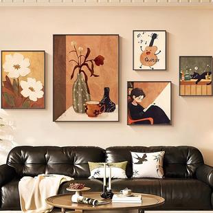 美拉合德客厅装饰画中古艺术发背景墙cyekfh22挂画复级古女孩高感