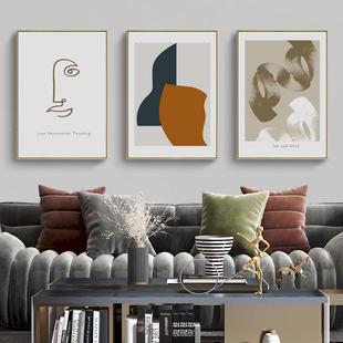 欧抽象装饰画北沙发背景墙意组合挂画现代简约线S-413条墙色块壁