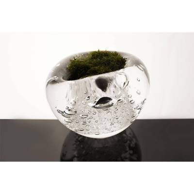 玻心璃语居|非术白泠泉花器花器玻璃花瓶家意创礼品手工艺茶桌配