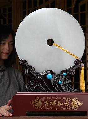 玉石平安装扣件青玉天然原中平安如意式客厅石玄关隔断饰摆办公室