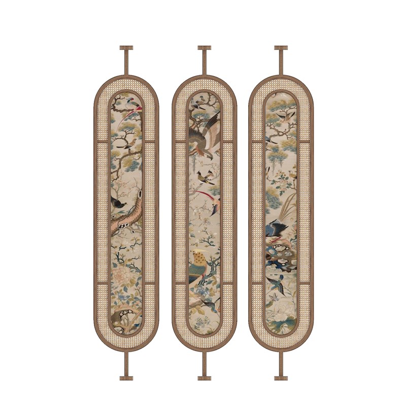 法式中古风旋转屏风隔断实木入户客厅家用酒店餐厅U隔断墙玄关花