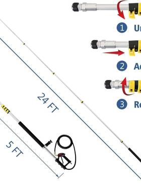 压水枪伸缩杆加嘴长不水锈钢清洗高枪延长杆背BQW带外墙清洗带喷