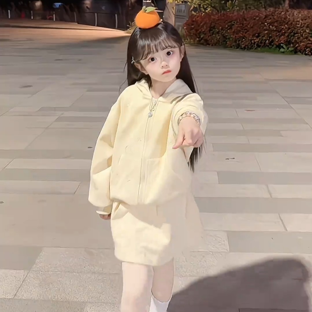 女童春季kitty猫立体刺绣卫衣半身裙两件套长袖套装