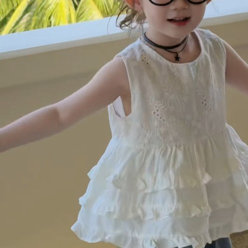 女童套装无袖上衣公主风夏季新款儿童韩系穿搭背心裙子中大童夏装