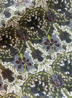 taer 国产60支高支棉 苔野E 印花面料 DIY布料全棉