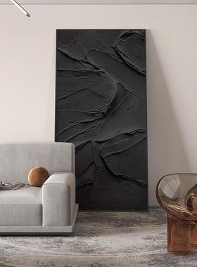 极过简入户玄关装画黑色抽饰象壁画高EM-1808级尽感现代简约道走