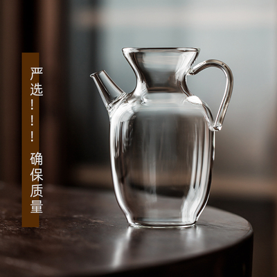 网红泡绿茶专用泡茶器仿宋执壶玻璃茶壶小号耐热茶具Y公道茶杯花