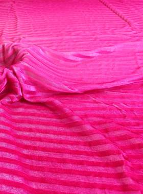 工料厂真丝亮丝条纹渐变梭织绒丝FML绒乔绒面睡裙礼丝服布料