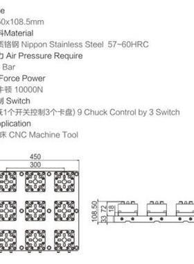 厂家供统应CNDC机床精密夹3H-662.9具100型9动头气卡盘自动化系精