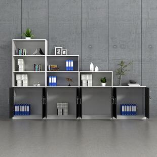 办公室矮柜靠0056墙柜子储物档柜侧文件地边柜质案资料木柜带锁隔