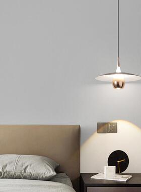 升降调节飞碟灯北欧卧室床头小吊灯创意触摸开22关可厅感高级吊餐