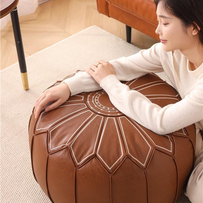 南刺绣收纳坐垫套盘满绣南瓜瓜蒲团客厅脚踏门口换鞋凳腿台免打阳