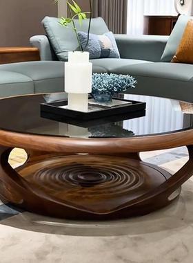 202新款极乌金5茶几现代简约轻奢木客简厅SRI家用中古风创意小茶