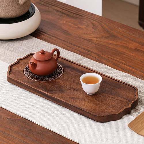 胡桃泡茶盘台整块实木小茶盘一壶三杯功夫干茶无品牌/具托壶承日