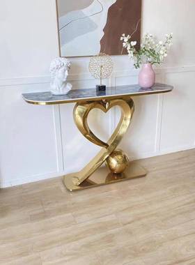 意式轻关奢玄板关台现代简约玄柜OVQ入户客厅进门走岩廊不锈钢玄