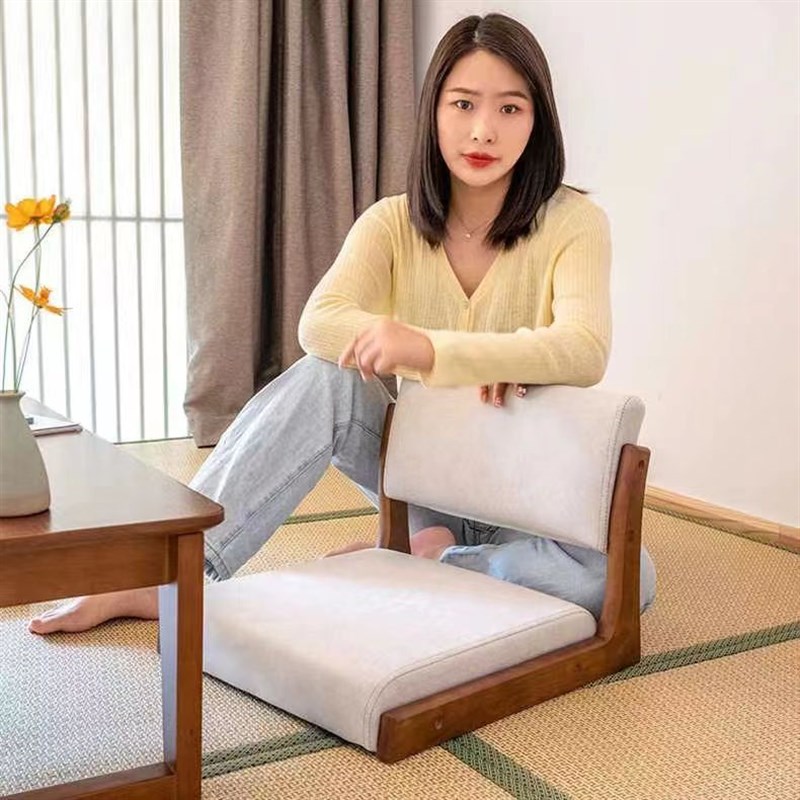 床上榻榻米座椅日式靠背凳子实木飘窗床用和室椅无脚无腿椅子