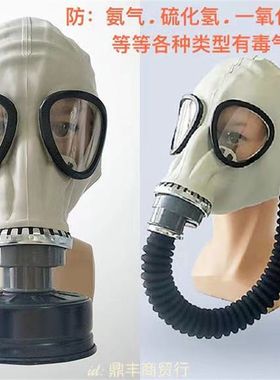 防毒面具全面罩前苏联鬼脸64型式防毒I面罩呼吸防护氢氨气一氧化