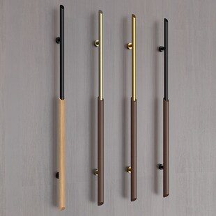 现代胡桃木拉手玻璃门把手包厢会B议室实木门把手推拉门不锈钢拉