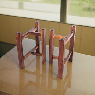 桌子腿实木大板桌脚岩板茶台支架腿奥坎实木茶桌木质原木家用吧台