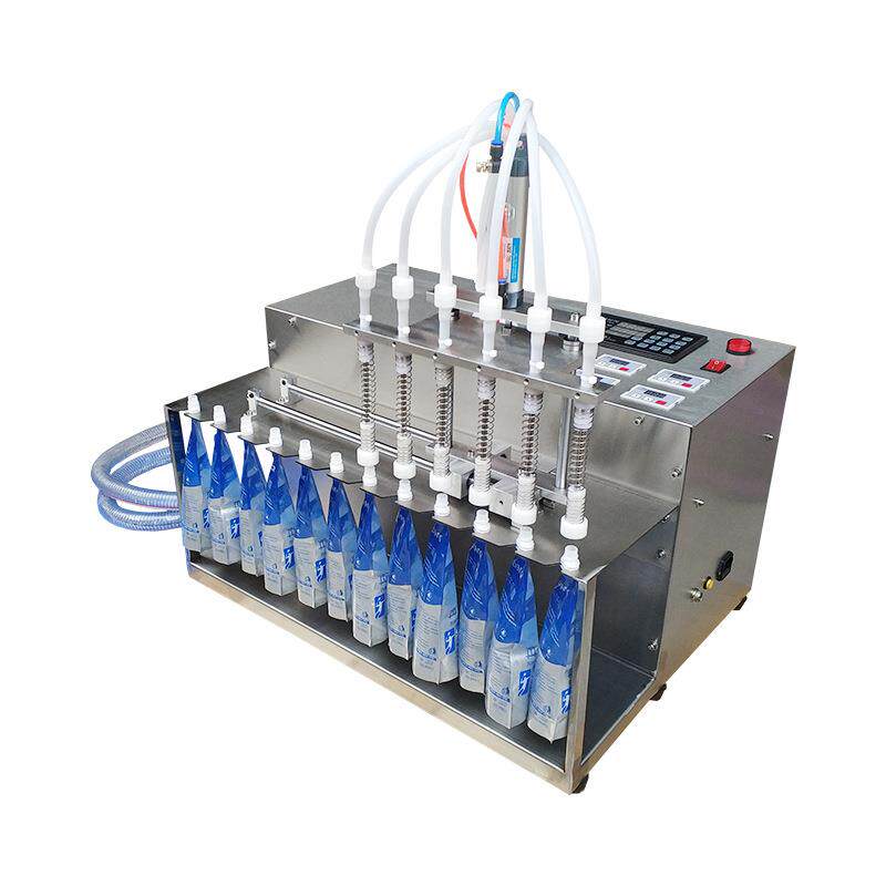 半自动6头吸嘴自立袋灌装机酸梅汤豆浆液体酸奶中药滑轨灌分装机