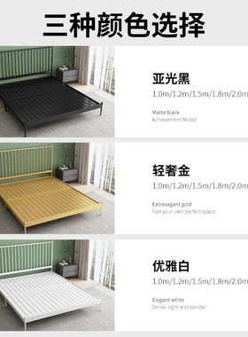 铁艺双人床现代简约儿童床网红inAs风公主床1.8米出租屋单人铁架